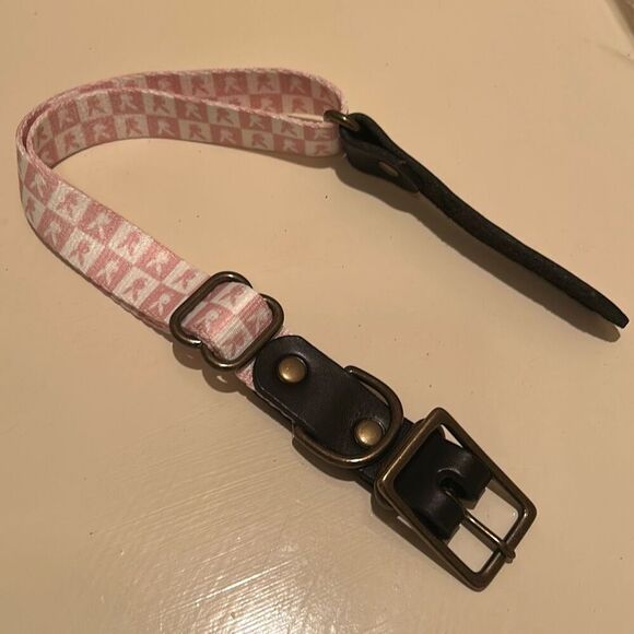 Playboy Large Dog Collar Pink Checkered Bunny Print Buckle Closure New - Picture 2 of 10
